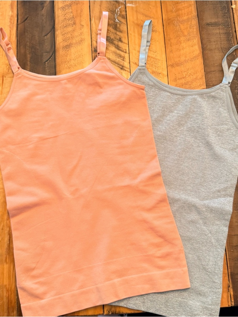 Two Shapermint Slim-Fit Camisoles, Pink and Grey